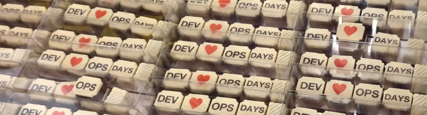 Belgian chocolates: “dev”, “heart”, “ops”, “days”