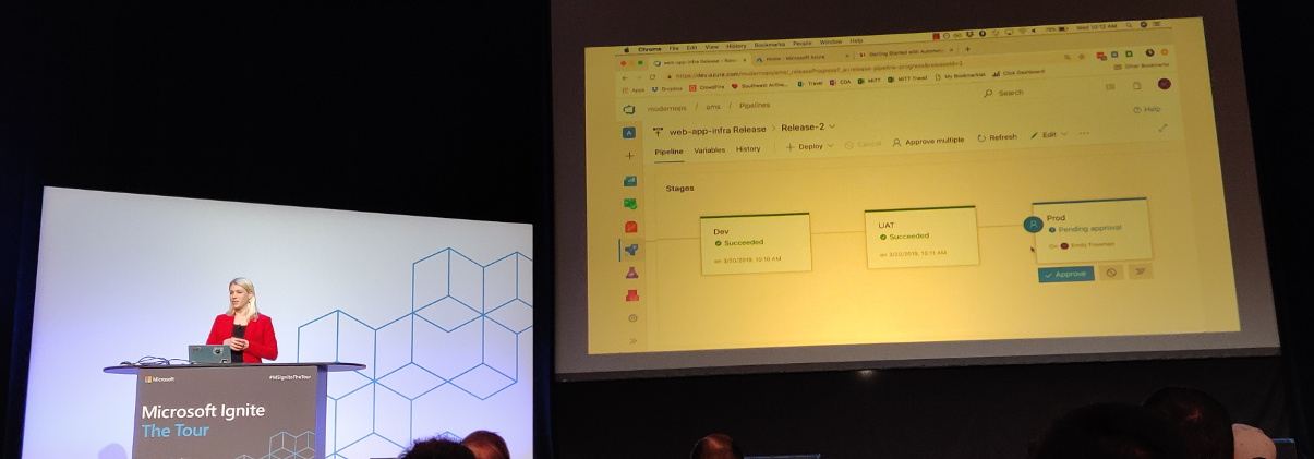 Emily Freeman demonstrating Azure Pipeline
